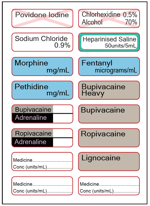 Anaesthetic Label Sheet Mermed Medical Supplies
