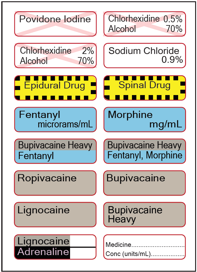 Anaesthetic Label Sheets Mermed Medical Supplies